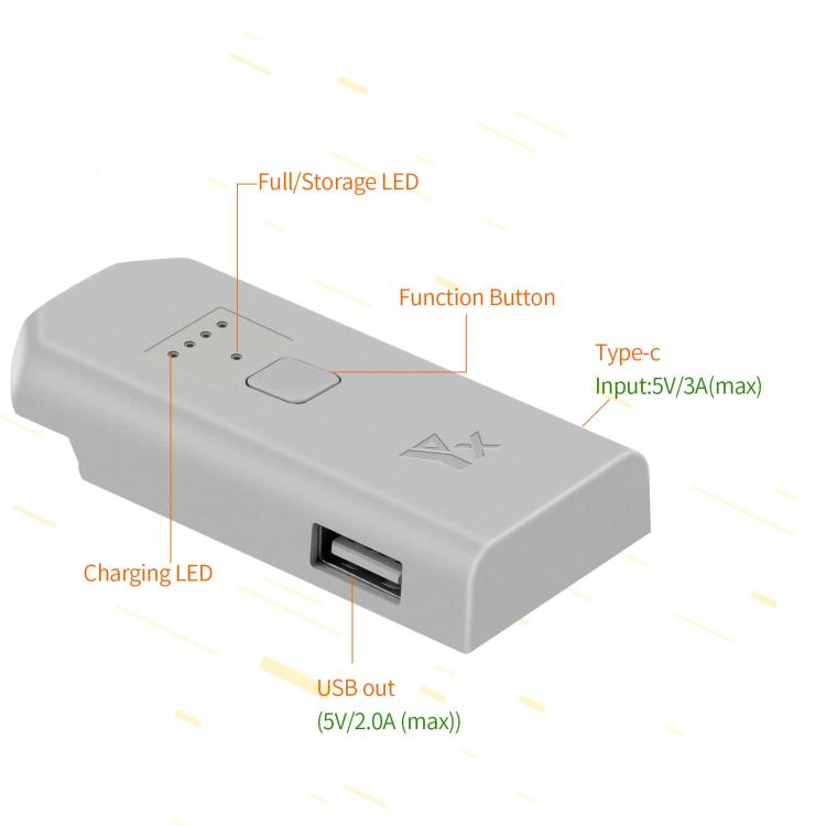 For DJI Neo Drone YX Battery Charger USB-C/Type-C Port Battery Manager - Gray