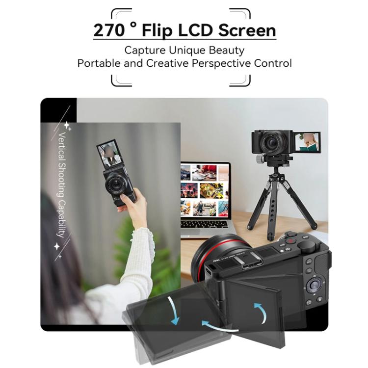 Ordro 5K Optical Zoom IR Night Vision Light Side-Flip LCD Screen Digital Camera