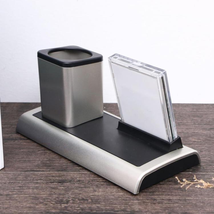 288A Multifunctional Colorful Calendar / Temperature Display LED Alarm Clock With Pen Holder - Silver