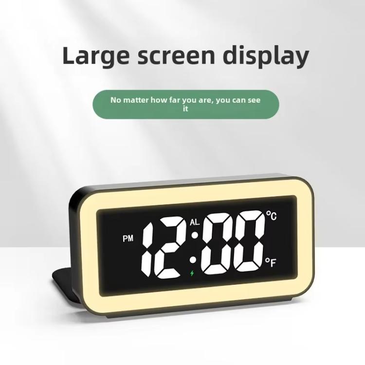 S281A LED Atmosphere Light Calendar / Temperature Display Clock With Wireless Charging Function - Black