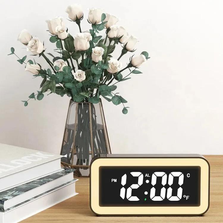 S281A LED Atmosphere Light Calendar / Temperature Display Clock With Wireless Charging Function - Black