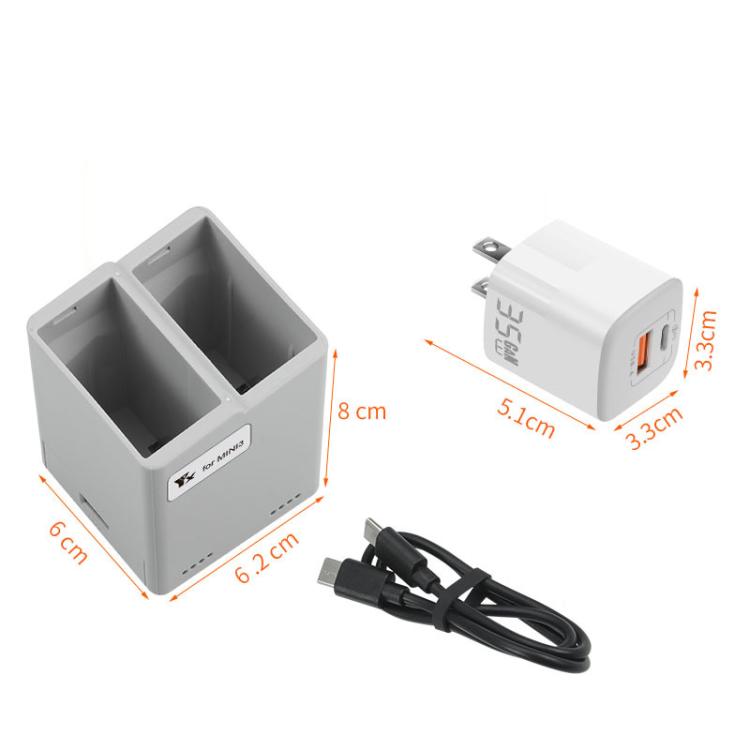 For DJI Mini 4 Pro / Mini 3 Pro / Mini 3 YX  Dual-Way Charger Battery Manager Without Plug