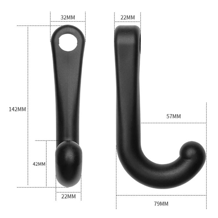 1pair Car Rear Seat Concealed Hook - Black