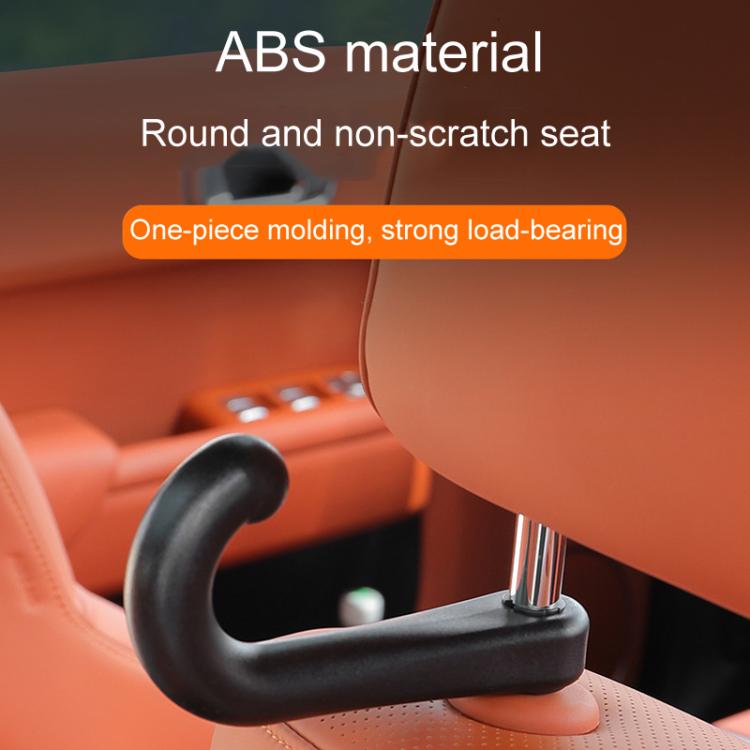 1pair Car Rear Seat Concealed Hook - Black