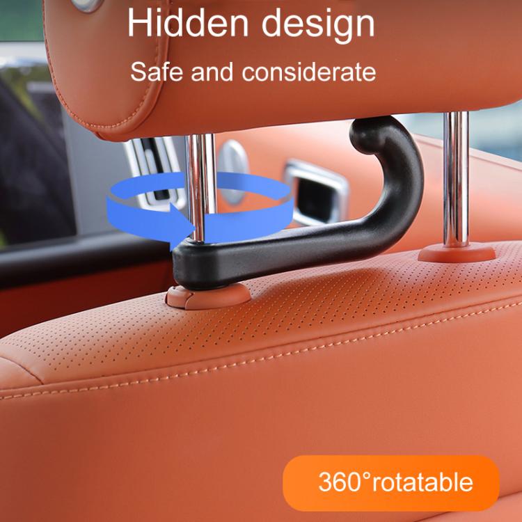 1pair Car Rear Seat Concealed Hook - Black