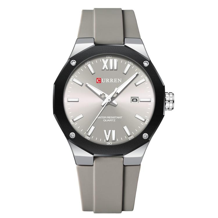 Curren Calendar Silicone Strap Casual Men Watch