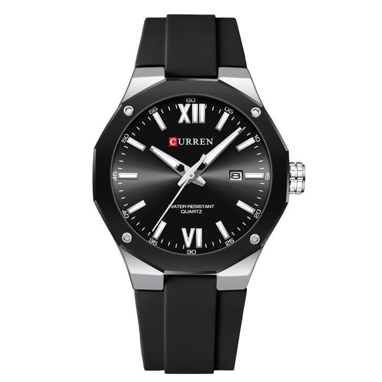 Curren Calendar Silicone Strap Casual Men Watch