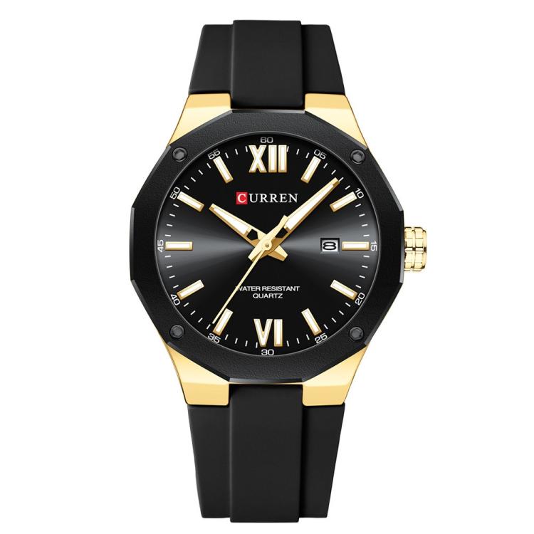Curren Calendar Silicone Strap Casual Men Watch