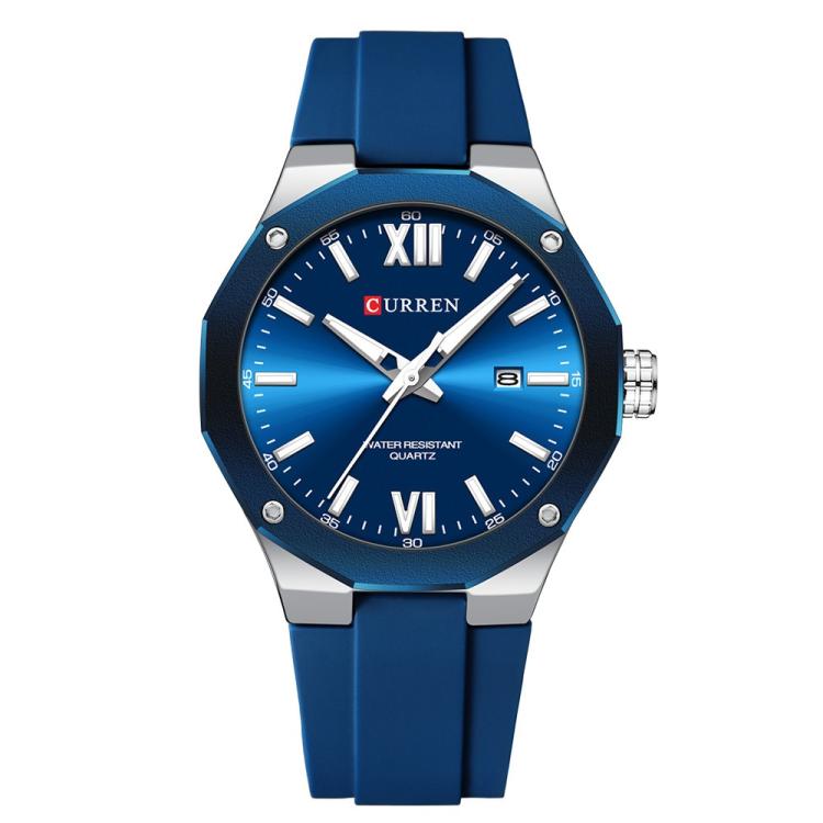 Curren Calendar Silicone Strap Casual Men Watch