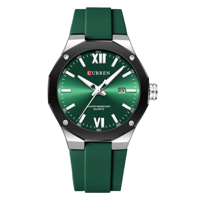 Curren Calendar Silicone Strap Casual Men Watch