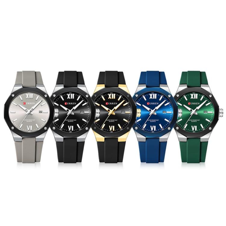 Curren Calendar Silicone Strap Casual Men Watch