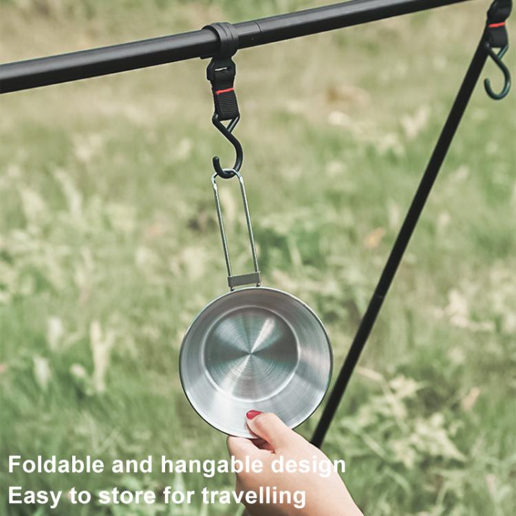 AOTU AT6440 2pcs 500ml Portable Foldable Stainless Steel Bowl With Storage Bag Camping Cutlery Set