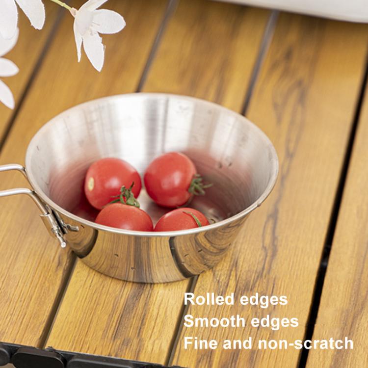 AOTU AT6440 2pcs 500ml Portable Foldable Stainless Steel Bowl With Storage Bag Camping Cutlery Set