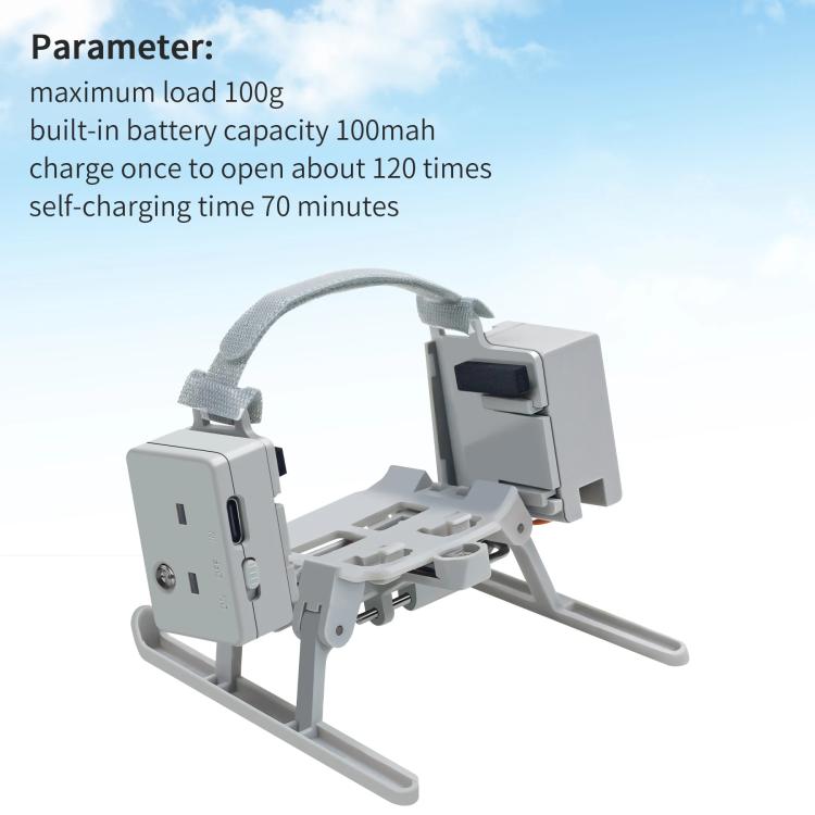 For DJI Mini 4 Pro Airdrop System USB Charging Thrower - Light Gray