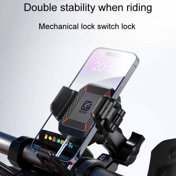 Kewig M33-C1 Outdoor Motorcycle Bike Riding Anti-Theft Shock Absorbing Cell Phone Holder - Standard Handlebar