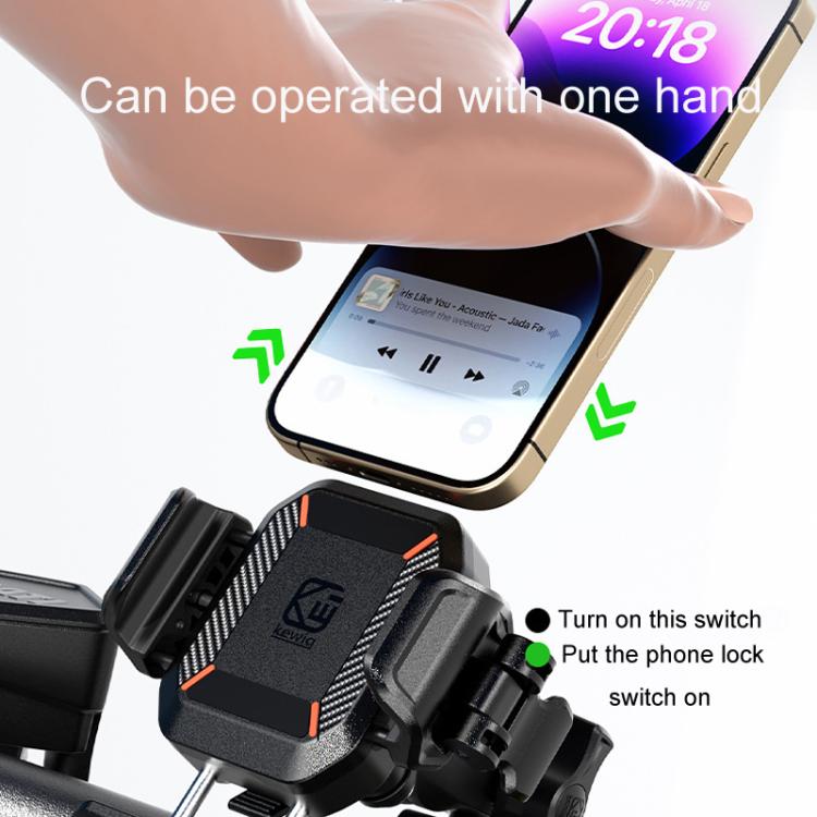 Kewig M33-C1 Outdoor Motorcycle Bike Riding Anti-Theft Shock Absorbing Cell Phone Holder - Standard Handlebar