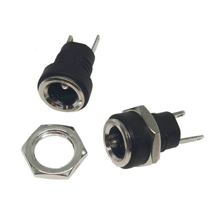 30pcs Electronic Equipment DC Female Power Socket With Nut, Needle Core: DC5.5x2.1MM