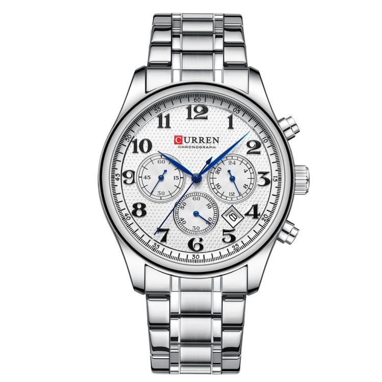 Curren Calendar Steel Strap Men Business Quartz Watch