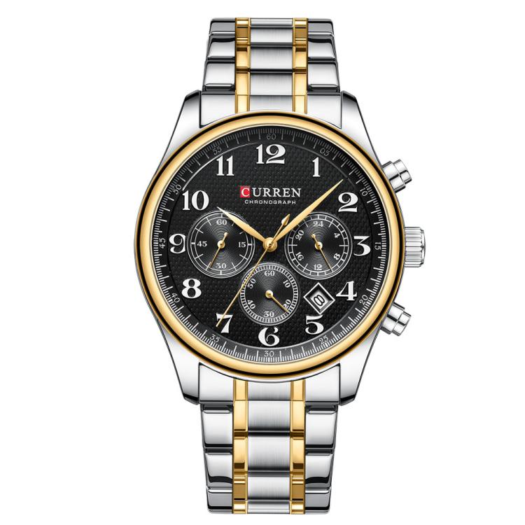 Curren Calendar Steel Strap Men Business Quartz Watch