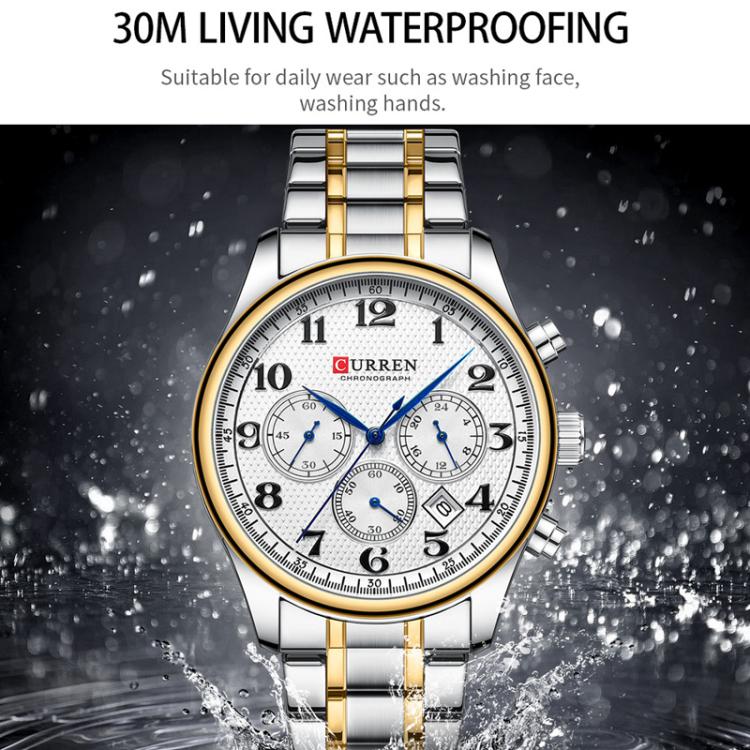 Curren Calendar Steel Strap Men Business Quartz Watch