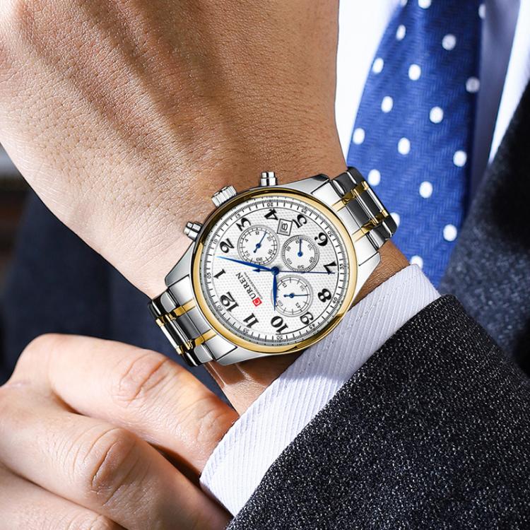 Curren Calendar Steel Strap Men Business Quartz Watch