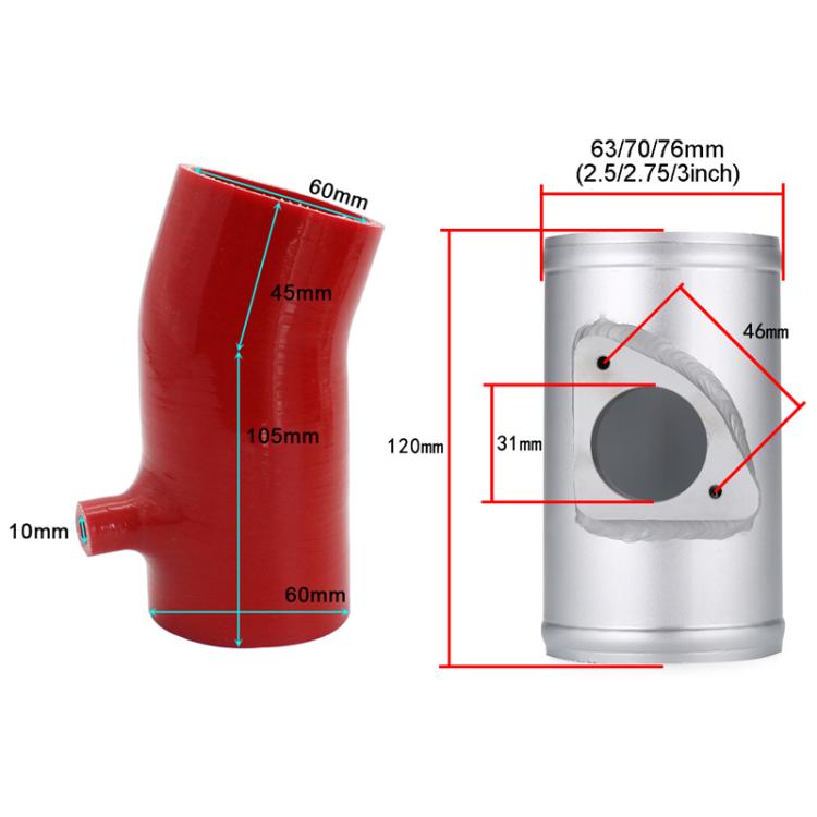 For Mazda 3 / 6 / CX-4 / Axela Car High Flow Cold Air Intake Filter, Specification: 2.5L-76-BK
