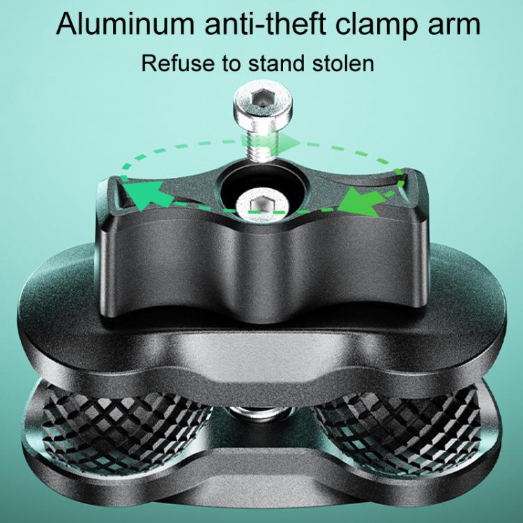 Kewig M33-A5 Outdoor Riding Shock Absorbing Anti-Theft 15W QI Wireless Charger Cell Phone Mounting Bracket - Horizontal Bar Model