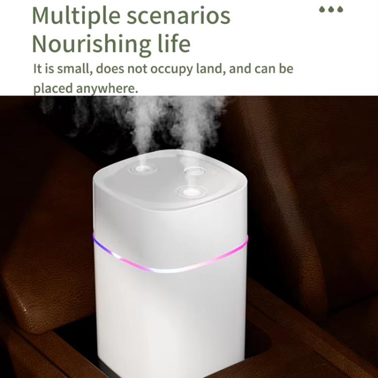 SD08 600ml Large Capacity Car Humidifier USB Dual Spray Air Aromatherapy Diffuser