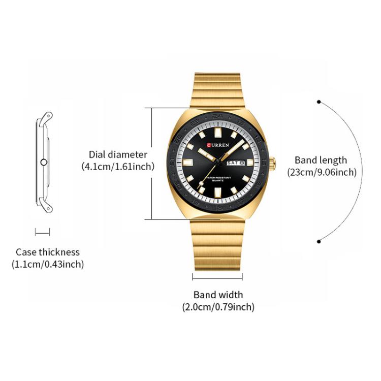 Curren Calendar Steel Strap Business Quartz Men Watch