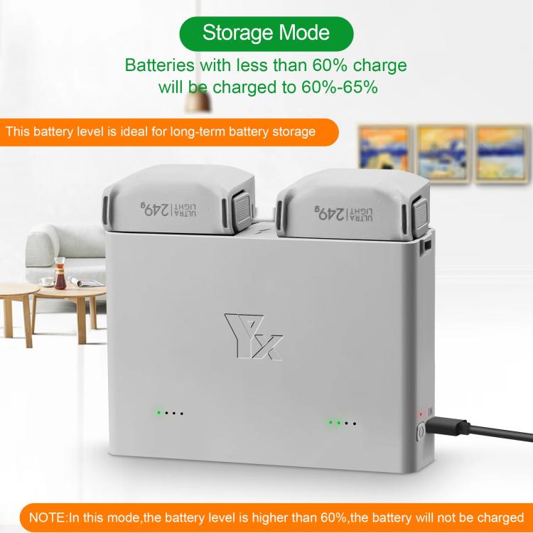 For DJI Mini 4 Pro / Mini 3 Pro / Mini 3 YX  Two-Way Charger Battery Manager - Silver