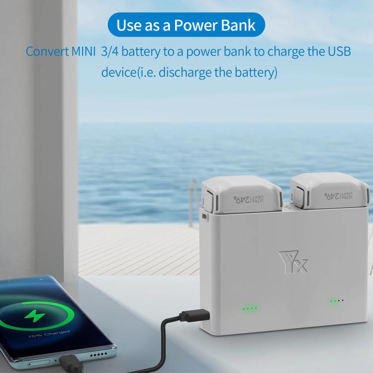 For DJI Mini 4 Pro / Mini 3 Pro / Mini 3 YX  Two-Way Charger Battery Manager - Silver
