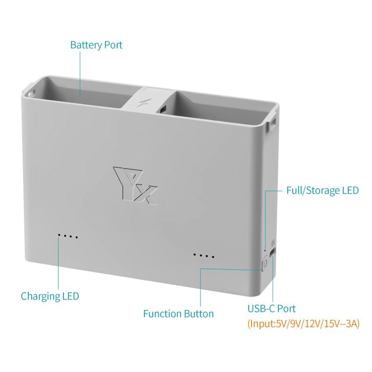 For DJI Mini 4 Pro / Mini 3 Pro / Mini 3 YX  Two-Way Charger Battery Manager - Silver