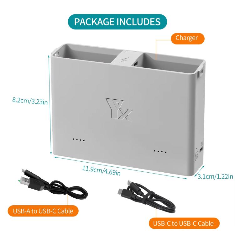 For DJI Mini 4 Pro / Mini 3 Pro / Mini 3 YX  Two-Way Charger Battery Manager - Silver