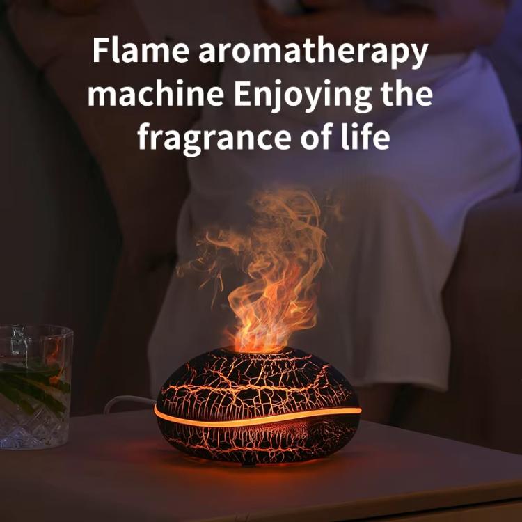 SD13 200ml Flame Crackle Aromatherapy Diffuser Seven Colors Night Light Humidifier - Crackle