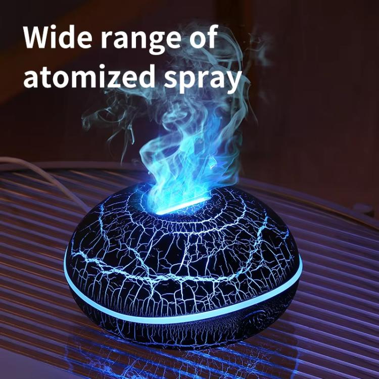 SD13 200ml Flame Crackle Aromatherapy Diffuser Seven Colors Night Light Humidifier - Crackle