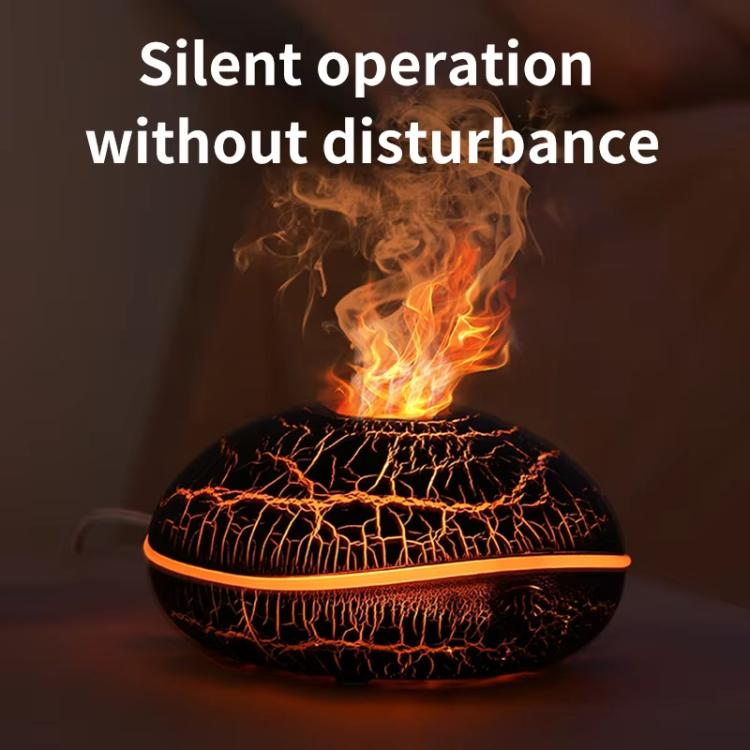 SD13 200ml Flame Crackle Aromatherapy Diffuser Seven Colors Night Light Humidifier - Crackle