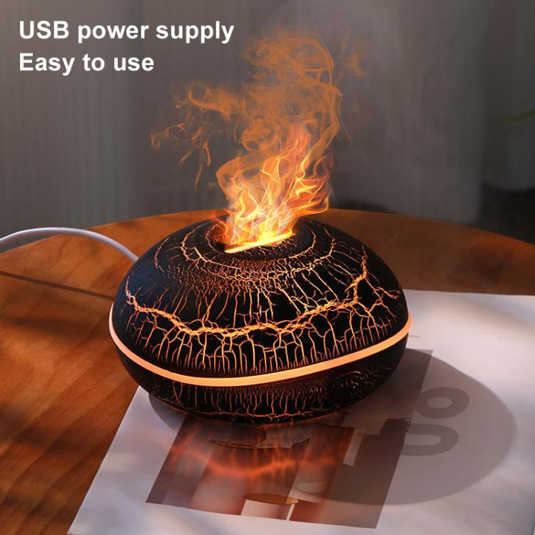 SD13 200ml Flame Crackle Aromatherapy Diffuser Seven Colors Night Light Humidifier - Crackle