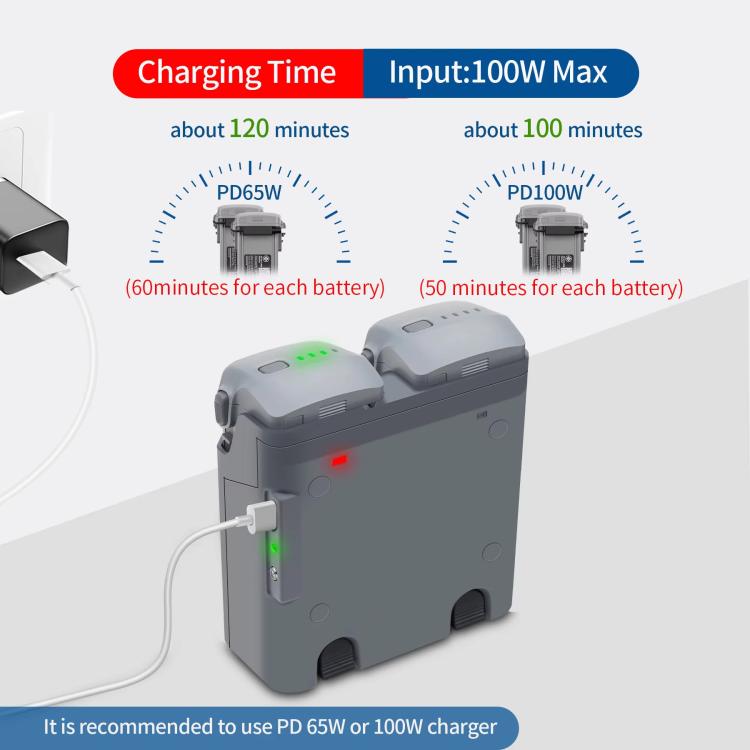 For DJI Air 3S /Air 3 YX Two-Way Charger Battery Manager - Light Gray