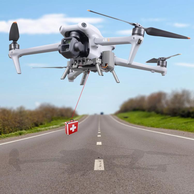 For DJI Air 3S / Air 3 Drone YX Airdrop System Rechargeable Thrower Load 500g - Gray