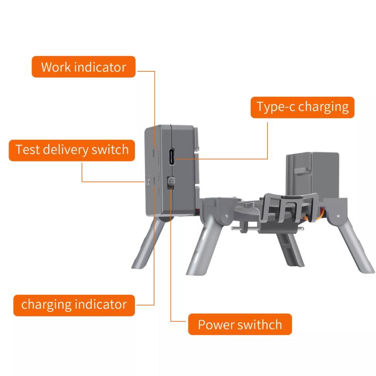 For DJI Air 3S / Air 3 Drone YX Airdrop System Rechargeable Thrower Load 500g - Gray