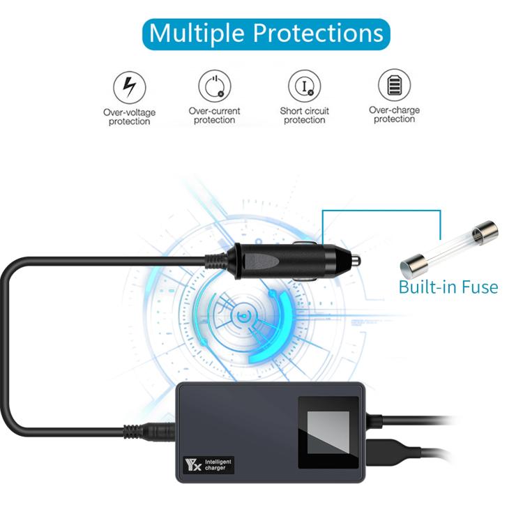 For DJI Air 3S /Air 3 YX Digital Display Car Charger Charge 2 Batteries At the Same Time - Black