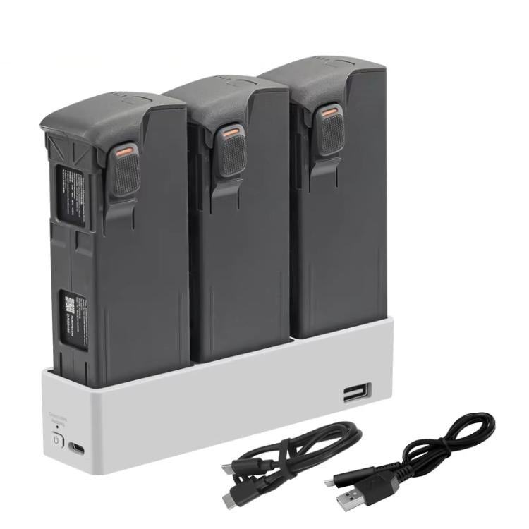 For DJI Avata 2 YX Charger 3-way Charging Butler Supports PD 65W - Silver Gray
