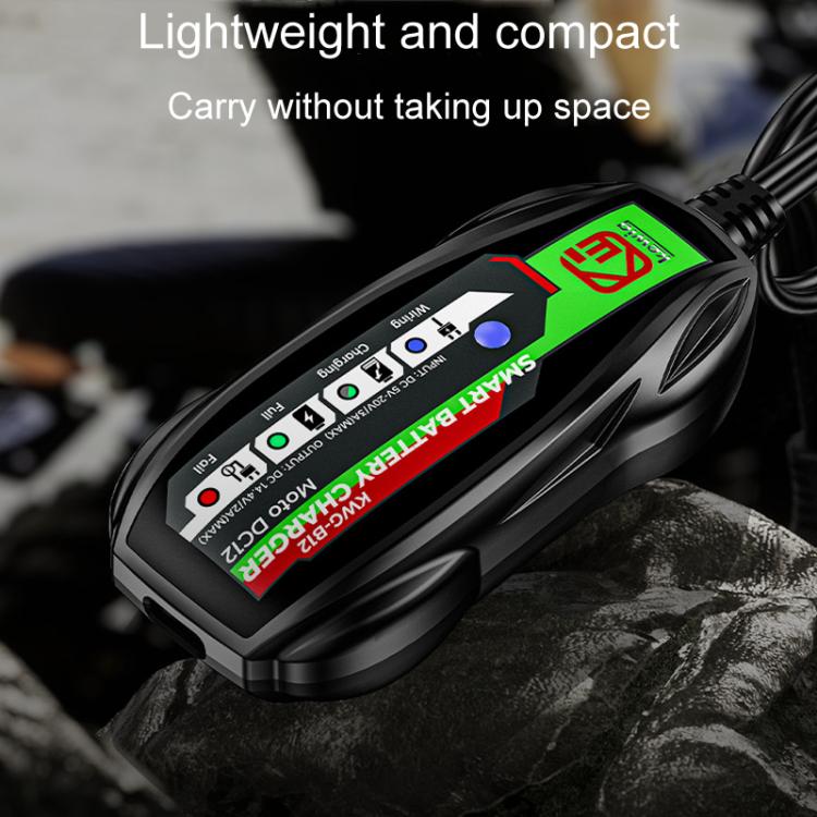 Kewig B12 Motorcycle Lead-Acid Battery Modified Charger - Black