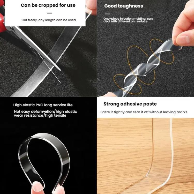 5sheets /Pack Transparent Invisible Anti-Collision Strip Self-Adhesive Pads For Cabinets Desk Corners 150 x 15mm