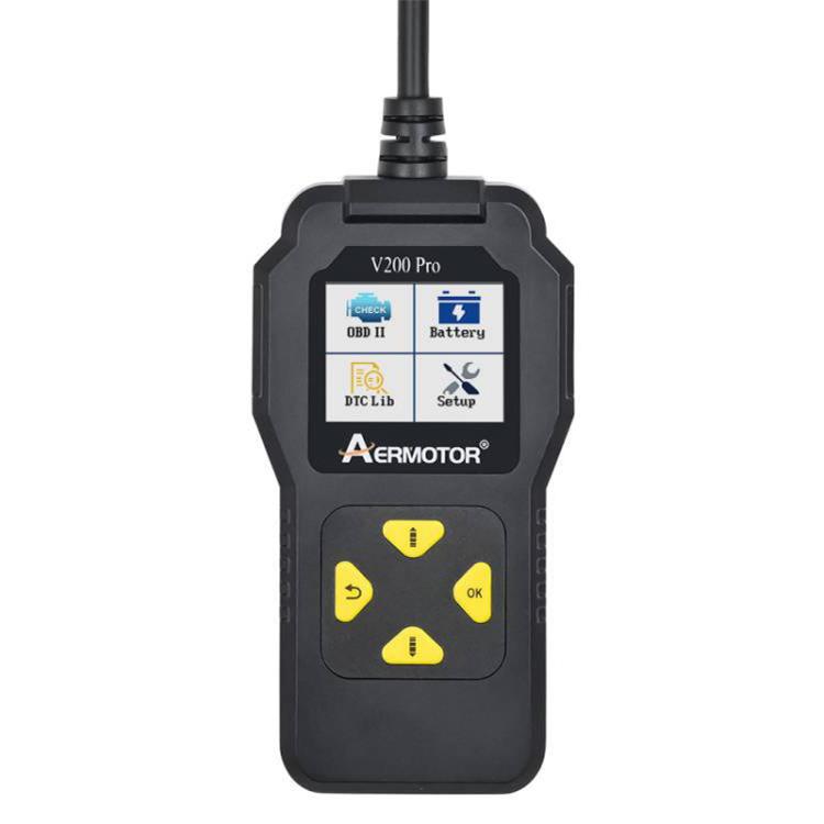 AERMOTOR V200PRO Car Troubleshooter Engine Inspection Scanner Readout Card ELM327 Battery Inspection Tool - Black
