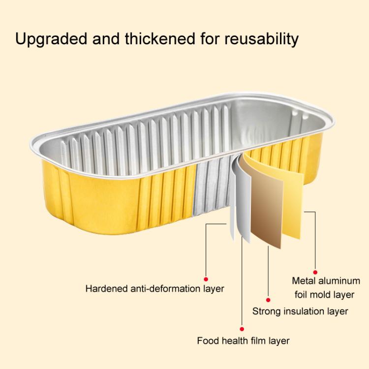 5pcs /Pack Air Fryer Rectangle Tin Box Oil-Proof Aluminum Foil BBQ Drip Tray Set