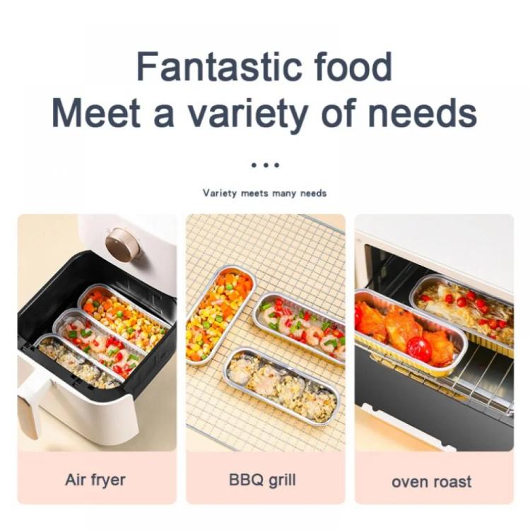 5pcs /Pack Air Fryer Rectangle Tin Box Oil-Proof Aluminum Foil BBQ Drip Tray Set