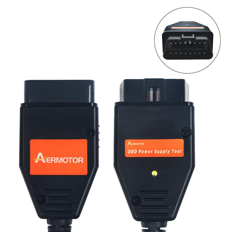 AERMOTOR Car ECU OBD2 Connector Battery Charging Clip Emergency Power Off Protector - Red Black