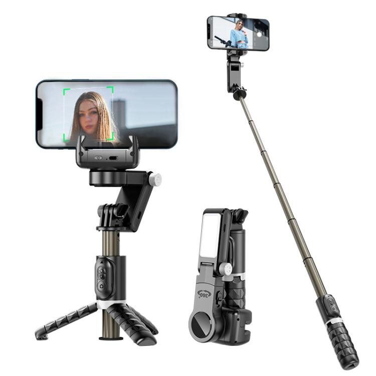 TokQi Q18 Desktop Wireless Remote Control Handheld Gimbal Stabilizer Fill Light Selfie Stick Tripod - Black