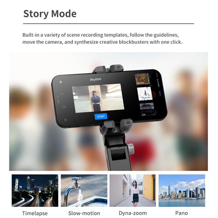 TokQi Q18 Desktop Wireless Remote Control Handheld Gimbal Stabilizer Fill Light Selfie Stick Tripod - Black